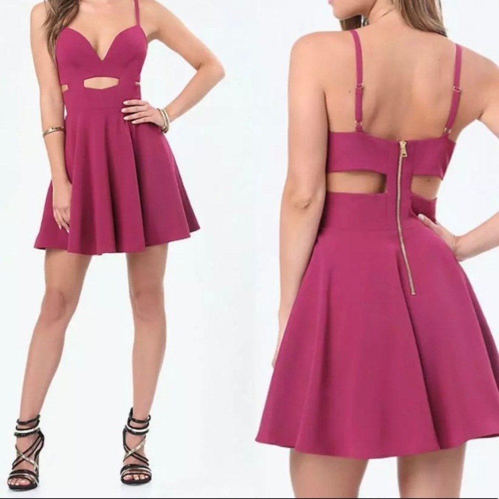 BEBE Halter Cutout Dress